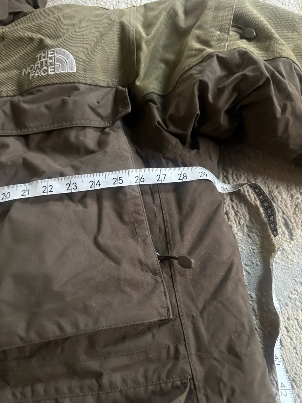 The North Face Olive Green Parka goose down Jacket hooded Hyvent XXL